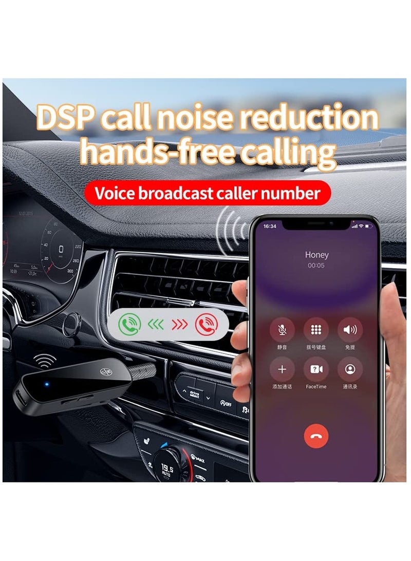 SYOSI Bluetooth 5.3 Receiver for Car Noise Cancelling AUX Adapter Music Home Stereo Wired Headphones Hands Free Call 10H Battery Life - Image 2