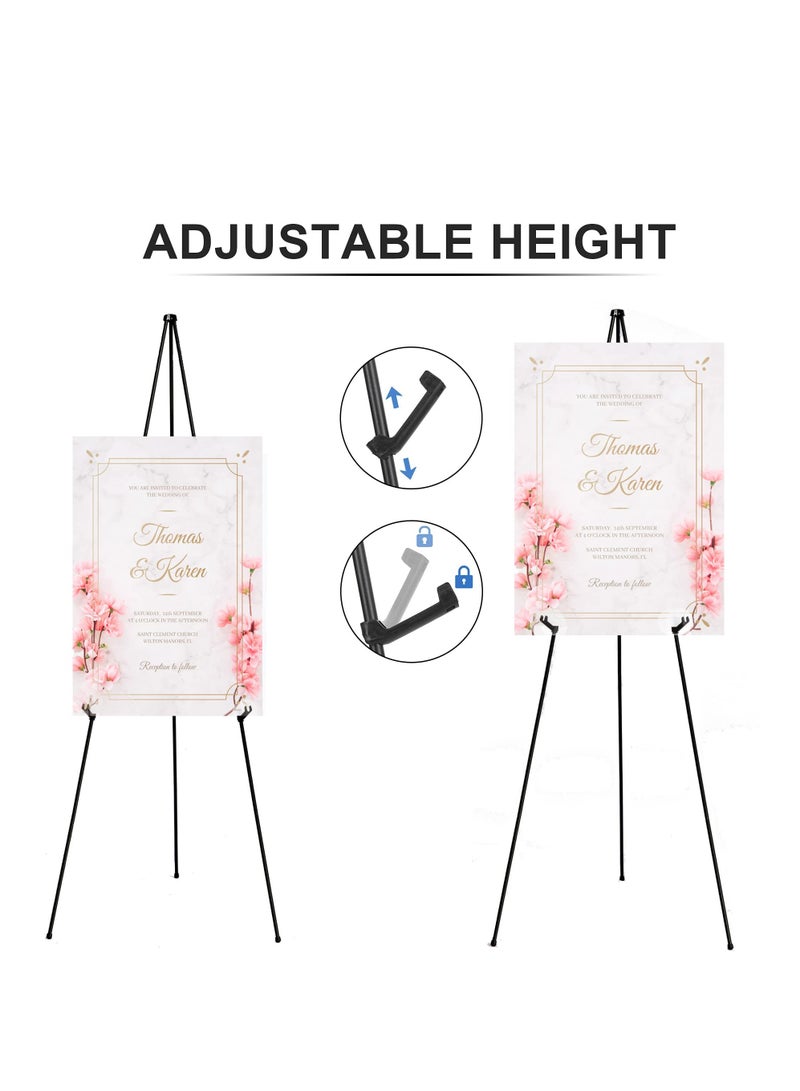 SOLARAE 2 Pack Easel Stand for Wedding Sign 69 Inch Easel Stand Adjustable Easels for Display Painting Easels Large Floor Metal Easel Tripod with Portable Bag Fit for Lobby Exhibition - Image 3