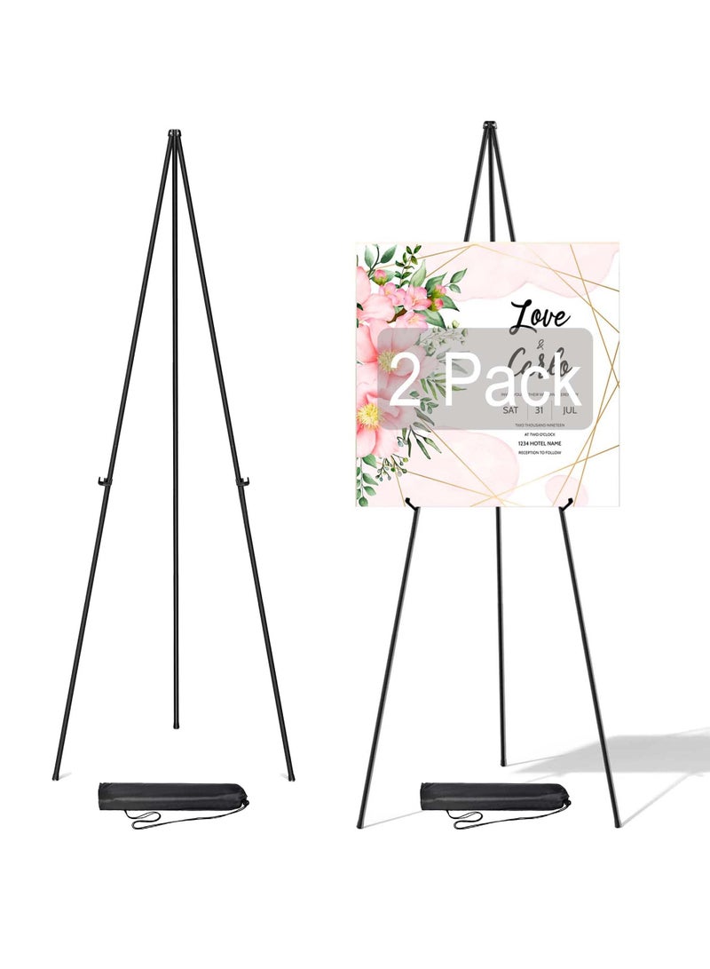 SOLARAE 2 Pack Easel Stand for Wedding Sign 69 Inch Easel Stand Adjustable Easels for Display Painting Easels Large Floor Metal Easel Tripod with Portable Bag Fit for Lobby Exhibition - Image 1