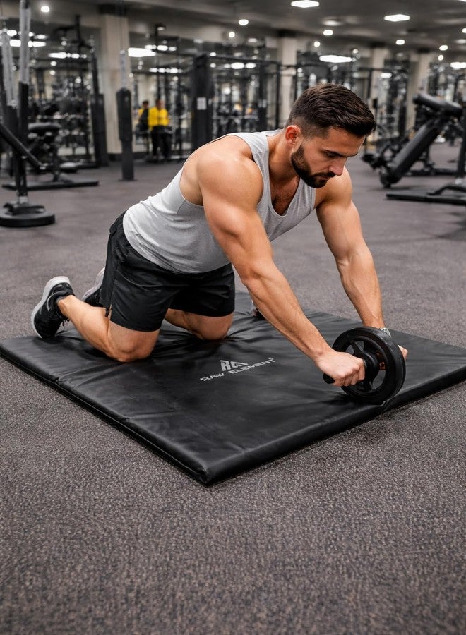 Raw Element Premium Black Gym Exercise Mat for Workout & Yoga | Anti-Slip, Sweat-Resistant Mat for Home Gym, Fitness, Stretching & Training - Image 4