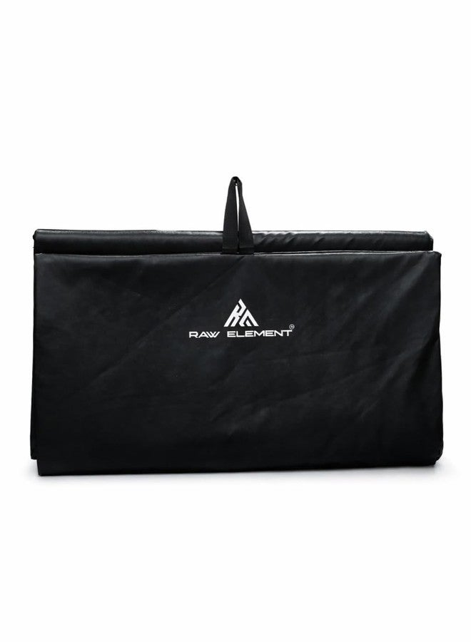 Raw Element Premium Black Gym Exercise Mat for Workout & Yoga | Anti-Slip, Sweat-Resistant Mat for Home Gym, Fitness, Stretching & Training - Image 2