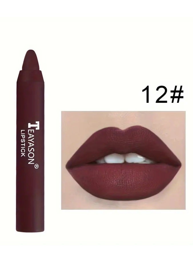 TEAYASON أحمر شفاه غير لامع ضبابي، ملمع شفاه مرطب، سهل التلوين، ملمع شفاه، قلم أحمر شفاه دوار، هدايا عيد الحب - Image 1