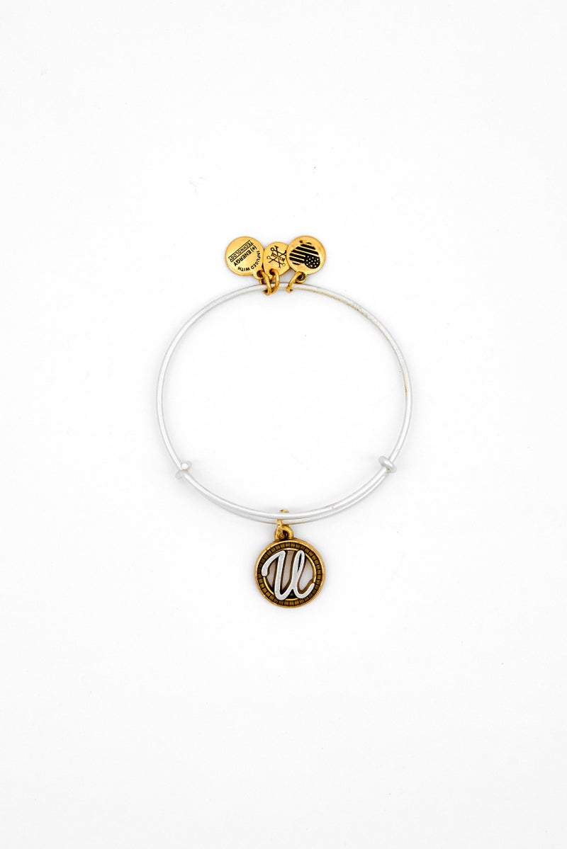 ALEX AND ANI Women Two Tone U Charm Bracelet, Silver  - Image 2