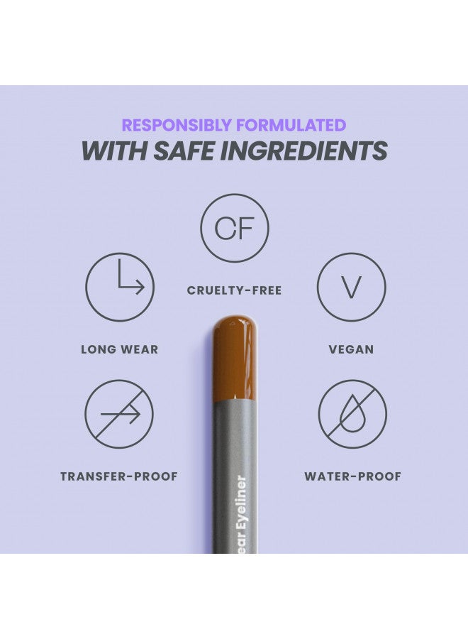 Wonderskin 1440 Longwear Brown Eyeliner Pencil - Waterproof, Sharpenable Eyeliner Pencil and Smudge Proof Brown Eye Liner Pencils (Brown Sugar)