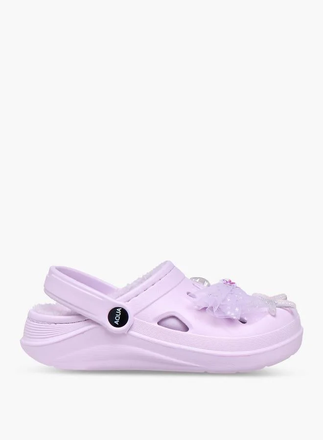 Aqua Mermaid Jibbitz Fur Detail Clogs with Backstrap