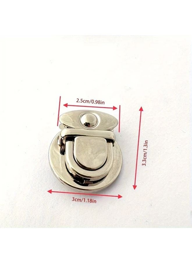 5pcs Silvery Metal Lock Clasps For Handbags Purses DIY Craft Toggle Snap Buckles - Image 3