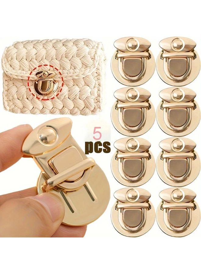 5pcs Silvery Metal Lock Clasps For Handbags Purses DIY Craft Toggle Snap Buckles - Image 4