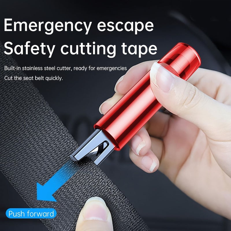 2 Car Emergency Hammer Quick Cutter Window Breaker Escape Safety Tool With Seat Belt Cutter Red - Image 2