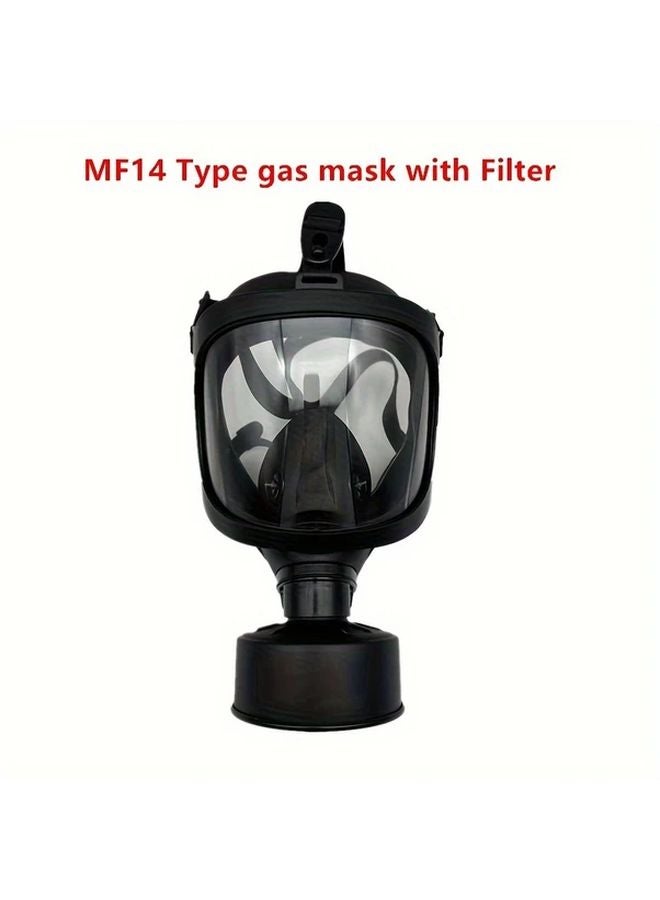 MF14 Black Full Face Respirator Mask With 40mm Activated Carbon Filter For Dust Chemicals Gases Paint Steam Welding - Image 1
