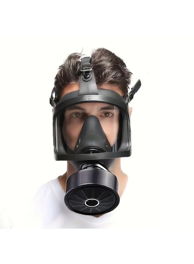 MF14 Black Full Face Respirator Mask With 40mm Activated Carbon Filter For Dust Chemicals Gases Paint Steam Welding - Image 2
