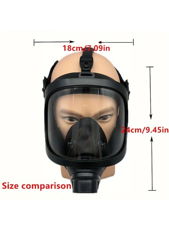 MF14 Black Full Face Respirator Mask With 40mm Activated Carbon Filter For Dust Chemicals Gases Paint Steam Welding - Image 3