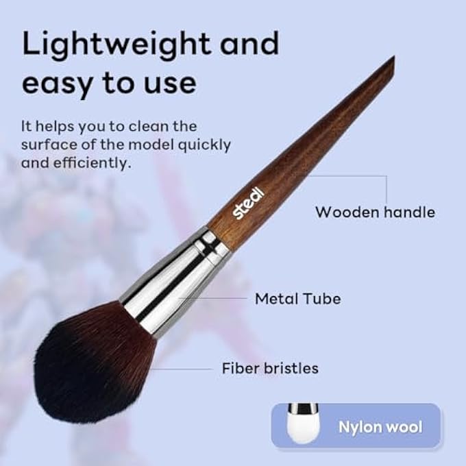 MODEL CLEANING BRUSH KIT, MODEL HOBBY MAKING TOOLS, 2 SOFT AND 1 STIFF FIGURE DUSTER BRUSH, MODEL DUSTING BRUSH FOR STATUES, GUNDAM, SCALE MILITARY HOBBY CRAFTS - Image 4