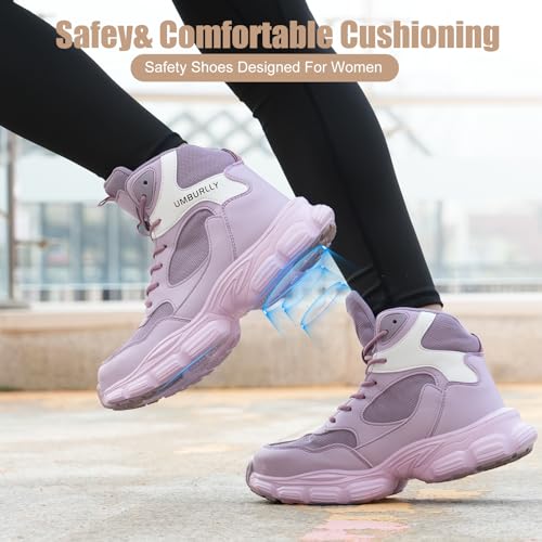 Hogent Steel Toe Shoes for Women Men Wide Non Slip Composite Work Sneakers Indestructible Comfortable Safety Tennis Shoes Lightweight Breathable Construction Sneakers Puncture Proof Ergonomic Design - Image 2