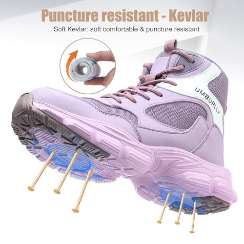 Hogent Steel Toe Shoes for Women Men Wide Non Slip Composite Work Sneakers Indestructible Comfortable Safety Tennis Shoes Lightweight Breathable Construction Sneakers Puncture Proof Ergonomic Design - Image 4