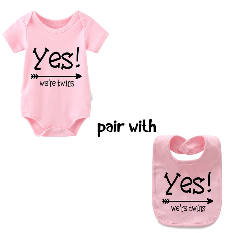 YSCULBUTOL Baby Twins Bodysuits Yes We are Twins No We are Identical Twins Bodysuit Boys Twins Clothes Baby Girls Setï¼ˆpb 0-3mï¼‰ - Image 2