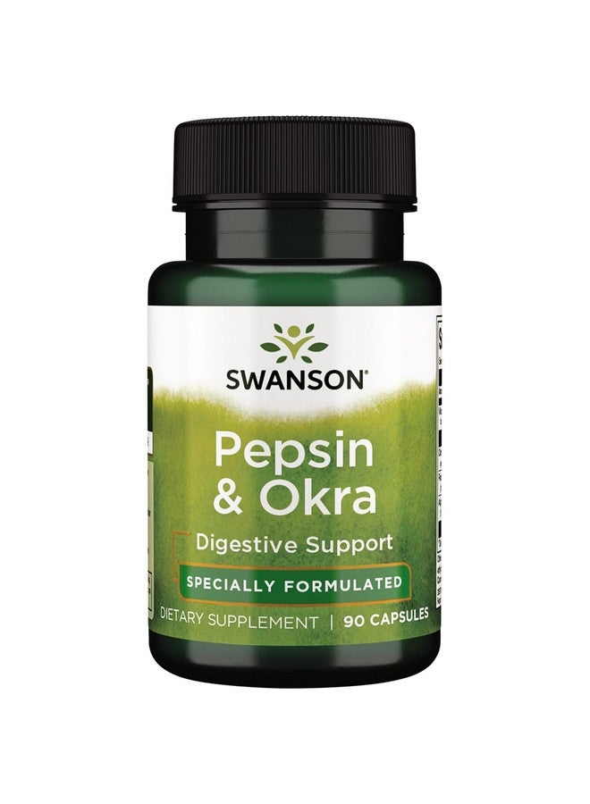 SWANSON Okra Pepsin 90 Capsules - Image 1
