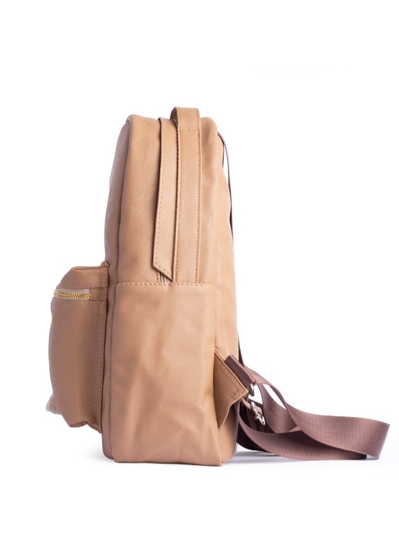 Ar supply Ar Roots Women’s Minimalist Faux Leather Backpack – Chic Textured Everyday Rucksack with Tablet Sleeve & Water Bottle Holder – Lightweight Travel & Commuter Bag – Large Capacity - Image 4