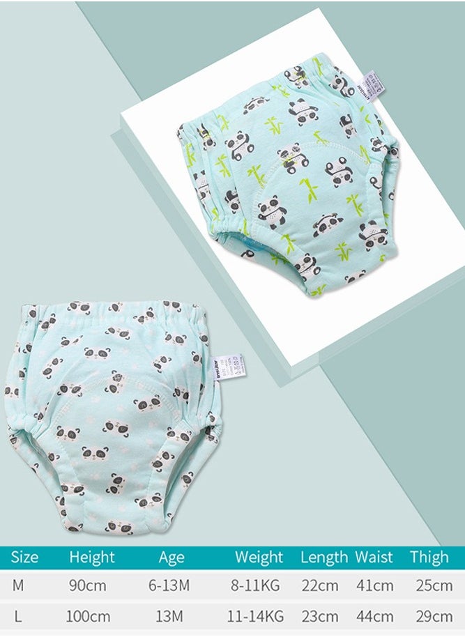 insular 6 Layer Breathable Cotton Training Pants for Baby, Reusable Toddlers Kids Potty Training Underwear, Size L, 2 Count  - Image 2