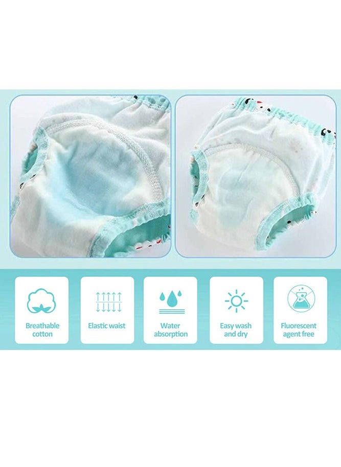 insular 6 Layer Breathable Cotton Training Pants for Baby, Reusable Toddlers Kids Potty Training Underwear, Size L, 2 Count  - Image 4