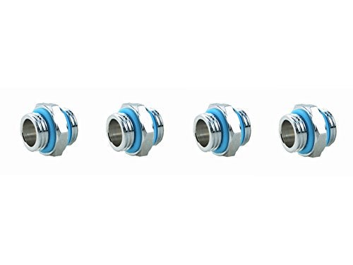 BXQINLENX Silver Chrome G1/4" Male to Male Fitting for Computer Water Cooling System Through joint straight joint(4 PCS) - Image 5