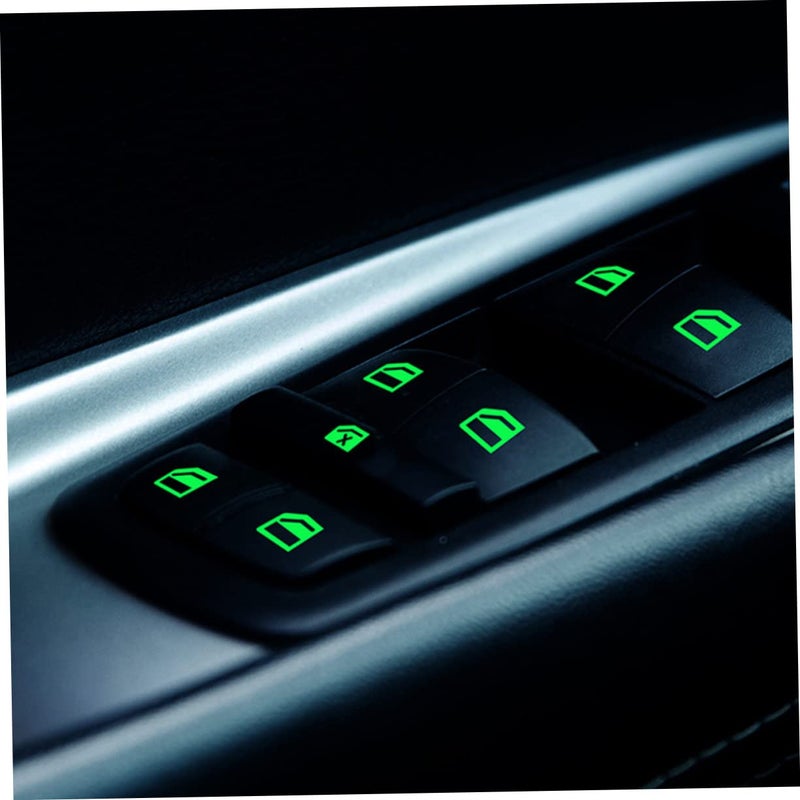Glow In The Dark Car Window Control Stickers 4pcs Fluorescent Decals Universal Fit - Image 5