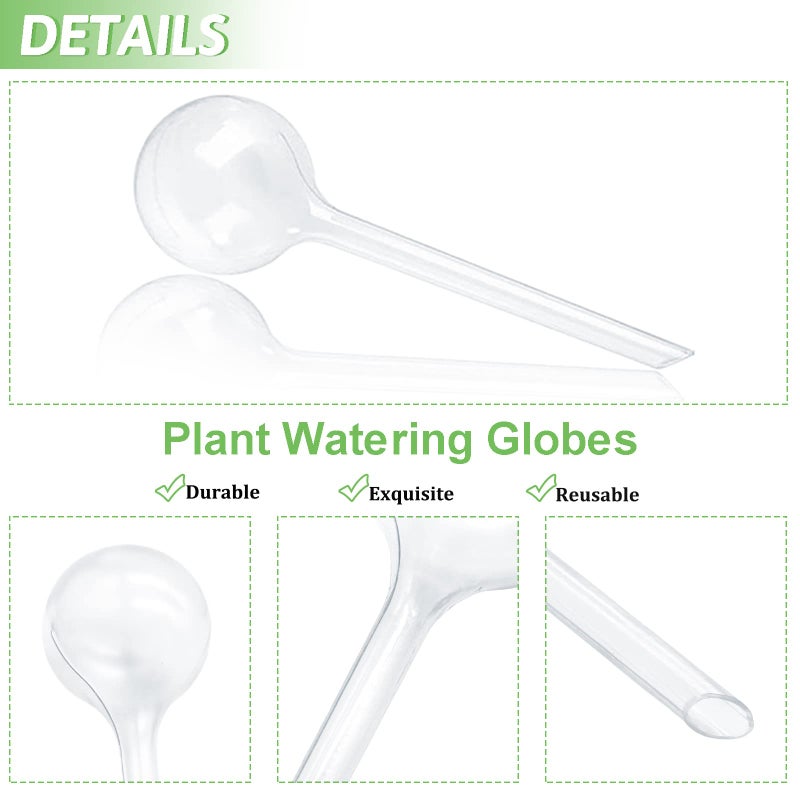 Pynqdfu 8 Pcs Clear Plant Watering Globes,Plastic Self Watering Bulbs Ball,Garden Water Device for Plant Indoor Outdoor(Small) - Image 3