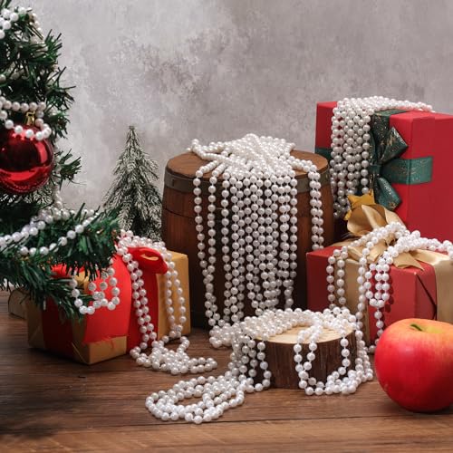Becfupo 50 Pcs Faux White Pearl Beaded Necklaces Bulk, 7mm 31.5 Inch White Pearl Bead Necklaces for Wedding Birthday Party Decoration, Women Costume Party Dress-up Accessories - Image 4