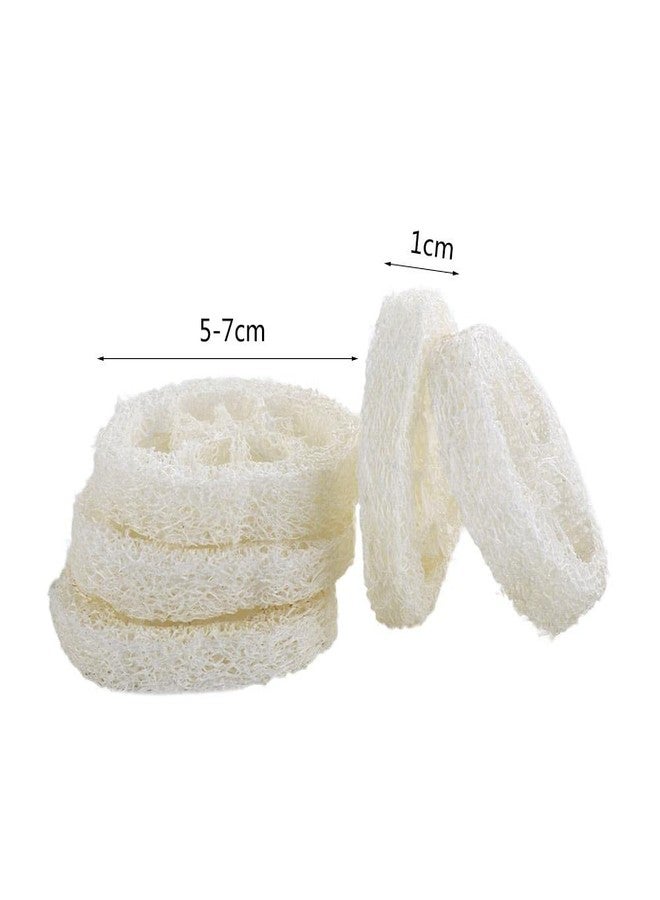 Kopida 10pcs Natural Loofah Luffa Loofa Slices Handmade Reusable Natural Loofah Cuts for Cleaner Sponge Scrubber, Sponge Soap Dishes for Bar Soap Facial Soap Holder, 1.96in-2.75in - Image 2