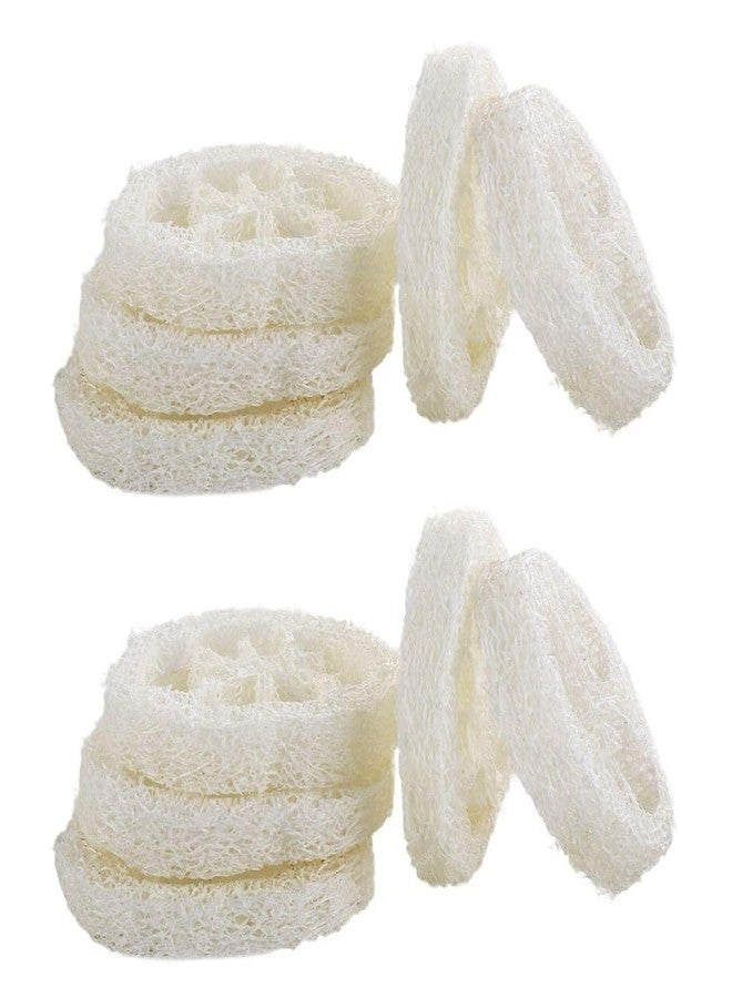 Kopida 10pcs Natural Loofah Luffa Loofa Slices Handmade Reusable Natural Loofah Cuts for Cleaner Sponge Scrubber, Sponge Soap Dishes for Bar Soap Facial Soap Holder, 1.96in-2.75in - Image 1