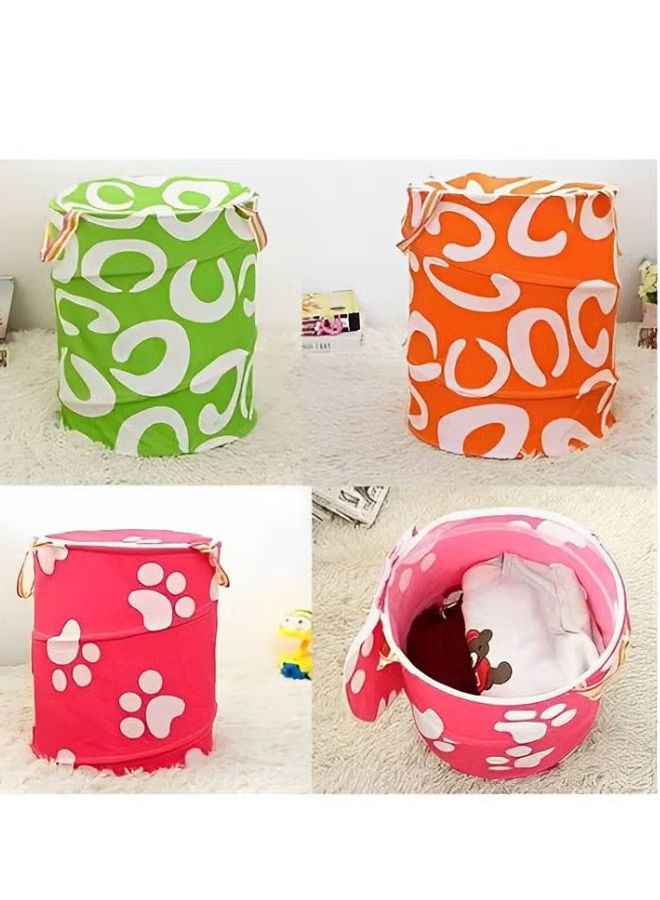 Pop Up Mesh Laundry Hamper with Zip Basket, Convenient Carrying Handles on Bin Two Handles, Size 35x45cm, Assorted color, - Image 2