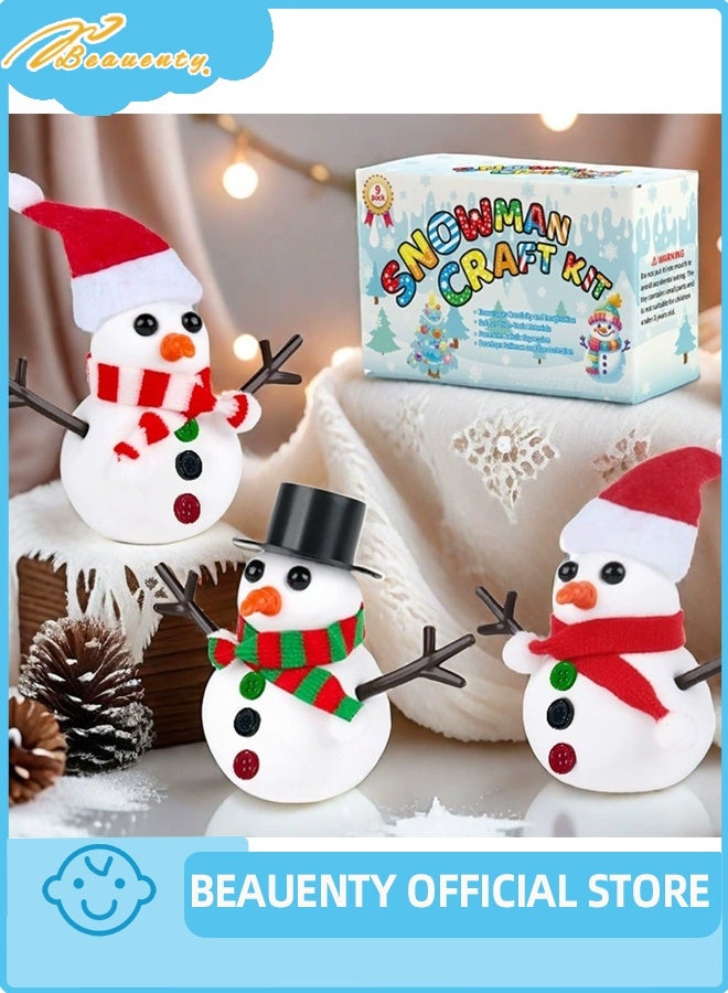 بيوينتي 9 حزمة بناء مجموعة رجل الثلج الحرف رجل الثلج للأطفال,نمذجة الطين رجل الثلج DIY Kit, عيد الميلاد الحرف هدية عيد الميلاد - Image 3