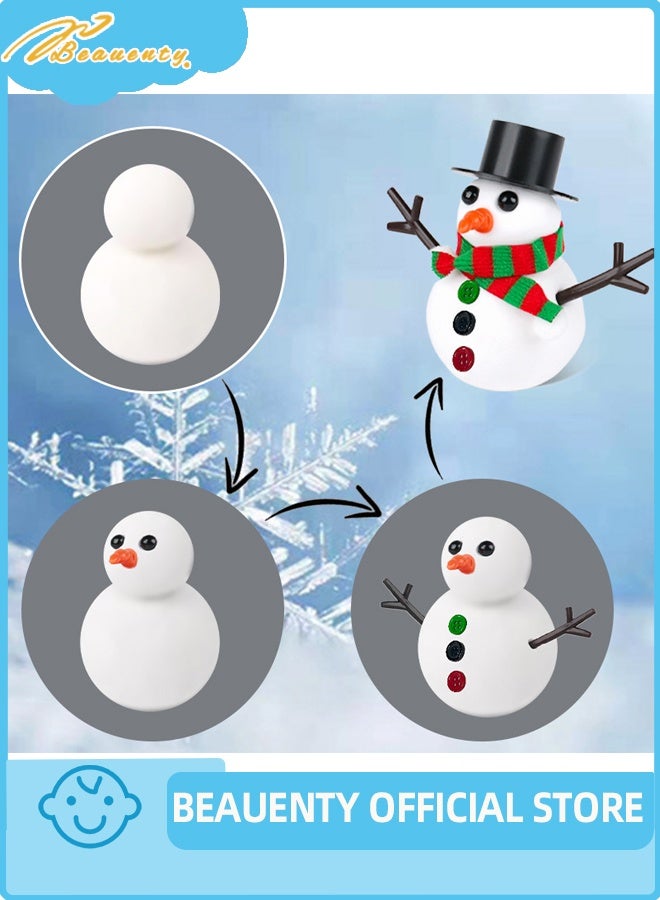 بيوينتي 9 حزمة بناء مجموعة رجل الثلج الحرف رجل الثلج للأطفال,نمذجة الطين رجل الثلج DIY Kit, عيد الميلاد الحرف هدية عيد الميلاد - Image 4