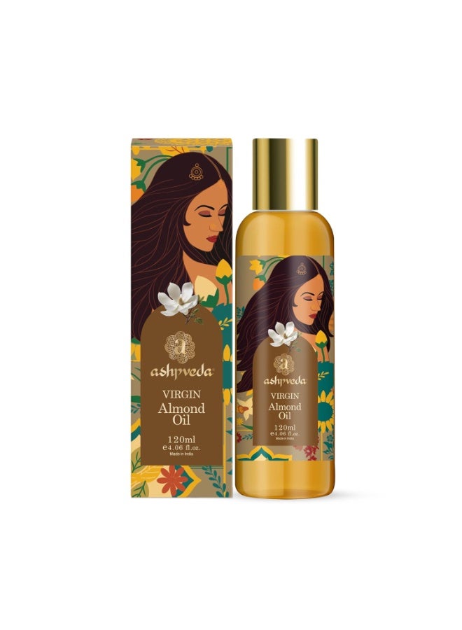 Ashpveda Ayurvedic Cold Pressed Almond Oil | Enriched With Vitamin A & E | Ayurvedic Badam Oil for Skin and Hair Care (120 ml) - Image 1