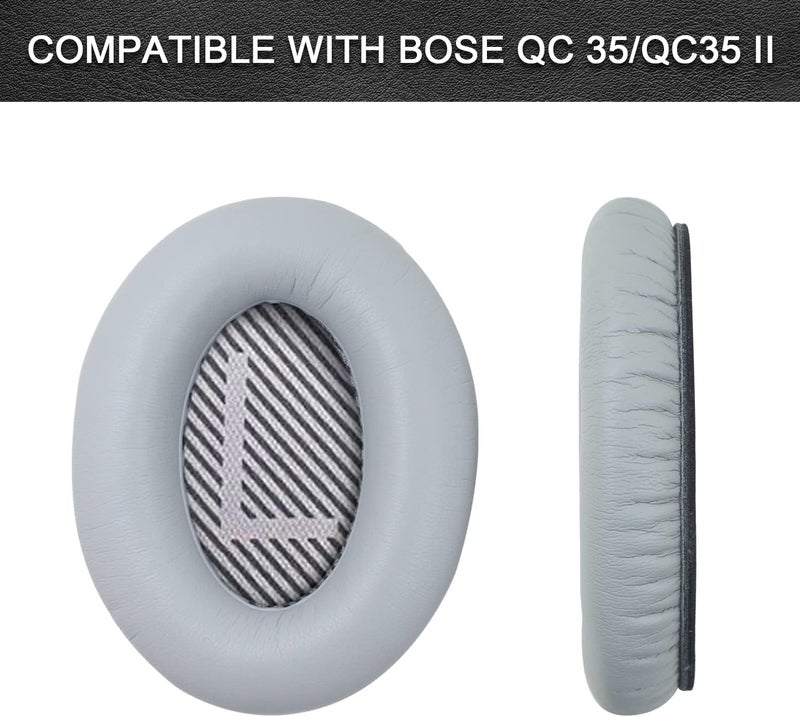 Niukeke Replacement Earpads Cushions for Bose QuietComfort 35/Quiet Comfort 35 II (QC 35/QC35 ii), Headphone Ear Covers, High Density Memory Cotton, Soft Leather, Adaptive Noise Isolation Headphones Pads. - Image 2