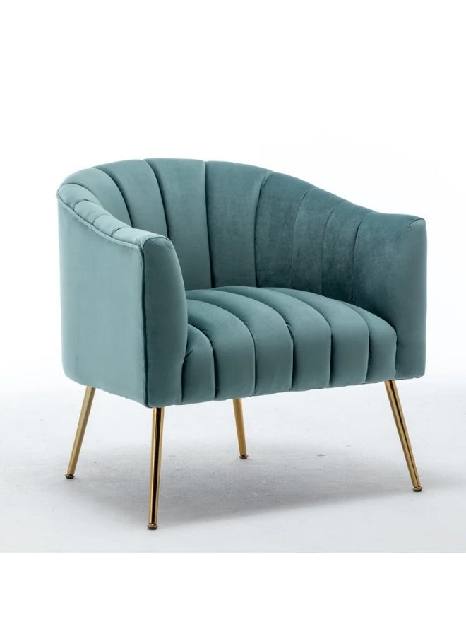 ALWASIT HOME - Demetrius Single Seater Sofa Luxurious Design With Premium Fabric Best For Living Room For Hotel Velvet Fabric - Turquoise - Image 1