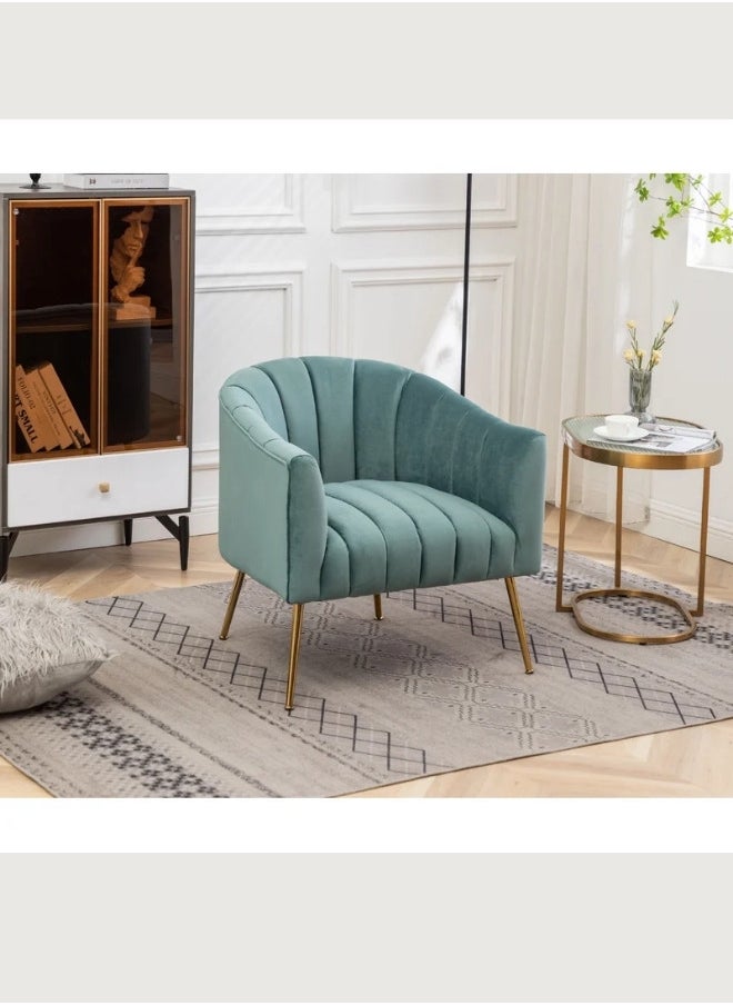 ALWASIT HOME - Demetrius Single Seater Sofa Luxurious Design With Premium Fabric Best For Living Room For Hotel Velvet Fabric - Turquoise - Image 1