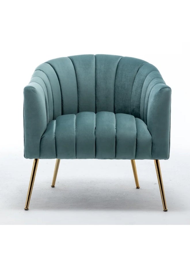 ALWASIT HOME - Demetrius Single Seater Sofa Luxurious Design With Premium Fabric Best For Living Room For Hotel Velvet Fabric - Turquoise - Image 1