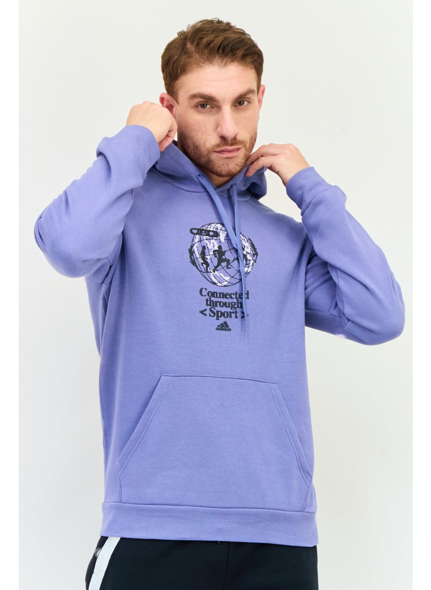 Adidas Men Sportswear Fit Long Sleeve Outdoor Hoodie, Blue  - Image 1