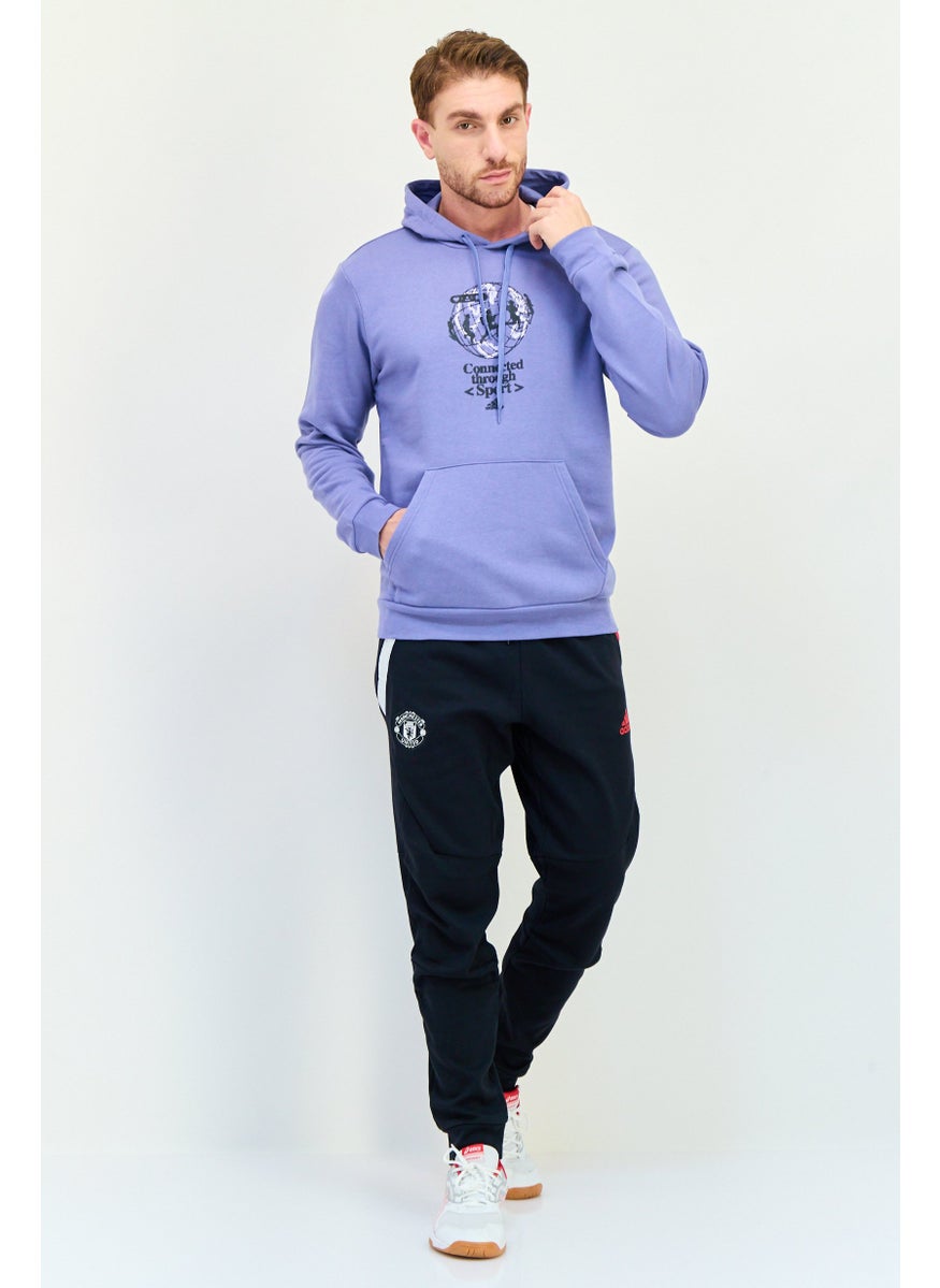 Adidas Men Sportswear Fit Long Sleeve Outdoor Hoodie, Blue  - Image 4
