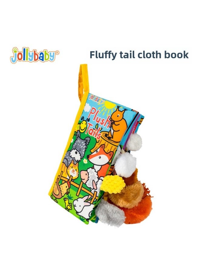 Full English Baby Cloth Book 0-3-year-old Three-dimensional Tear Can Bite  Early Education Puzzle Tail Cloth Book-Color:Furry Tail Cloth Book (english)  - Image 1
