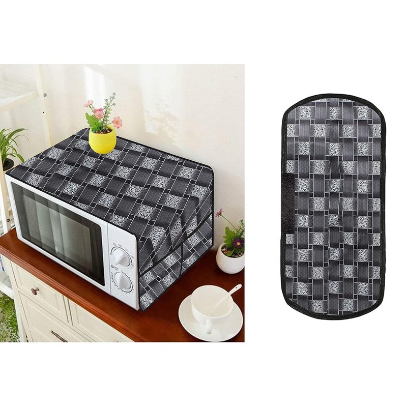 Wings Star Wings Star Oven Top Cover for IFB 23 Litre Convection 23BC4 Black Microwave Top Cover with 4 Utility Pockets and 1 Oven Handle Cover KUM42  - Image 3