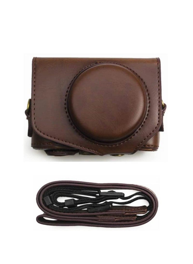 Generic - Camera Protective Bag Camera Case G7XII PU Leather Camera Protective Bag for Canon Powershot G7X Mark 2 G7XII Digital Camera with Strap - Image 1