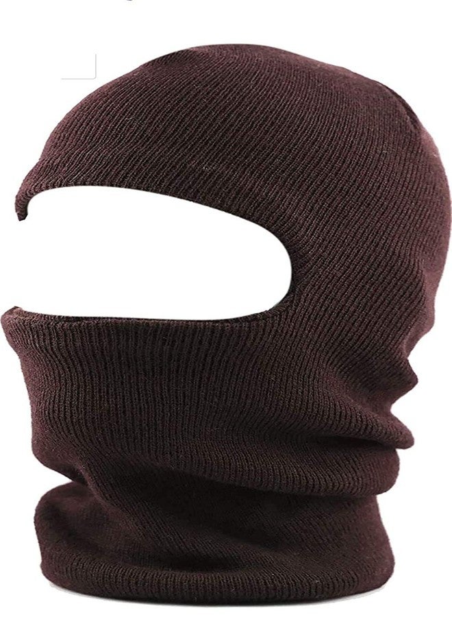 V4U Boy's Winter Warm Woolen Monkey Cap (Brown,Free Size) - Image 2