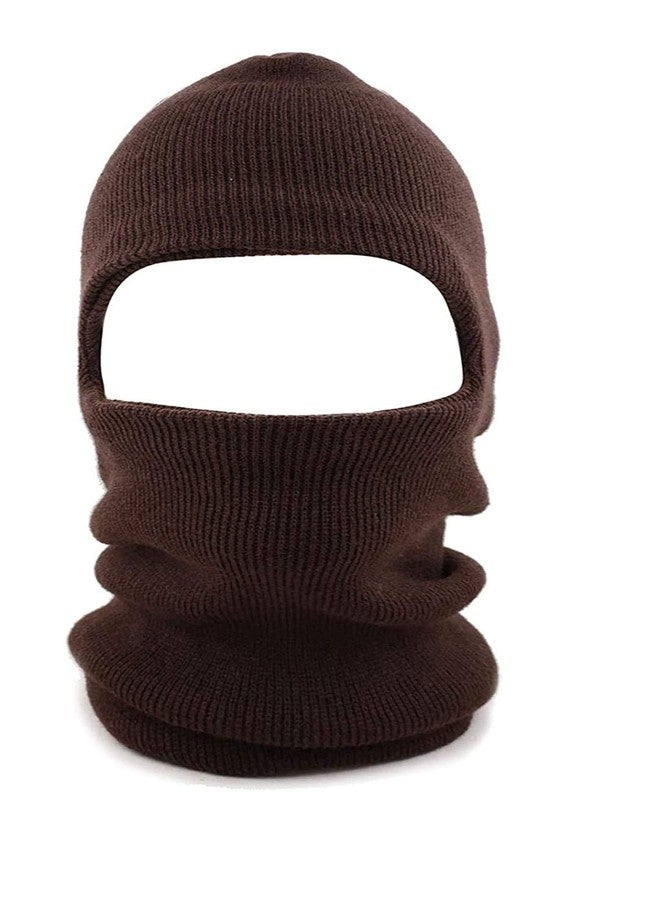 V4U Boy's Winter Warm Woolen Monkey Cap (Brown,Free Size) - Image 1
