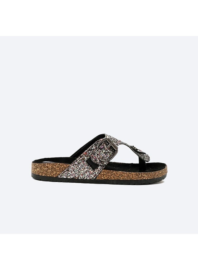 Mr.joe Glitter Thong Flip-Flop With Buckle For Women Light Gold 3795 - Image 3