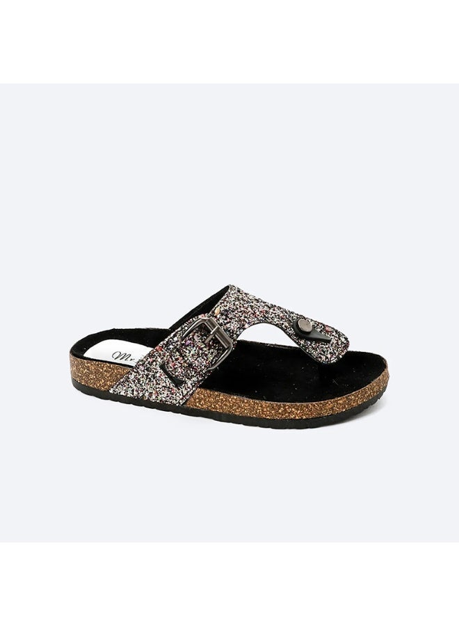 Mr.joe Glitter Thong Flip-Flop With Buckle For Women Light Gold 3795 - Image 1
