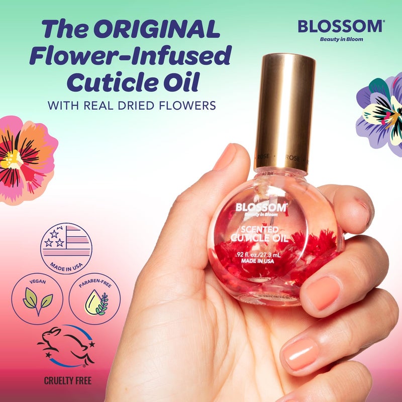 Blossom Cuticle Oil for Nails, Hydrating, Moisturizing, Scented Nail Oil Cuticle Care, Infused with Real Flowers, Made in USA, 0.5 fl. oz, Amazon Exclusive, Watermelon - Image 3