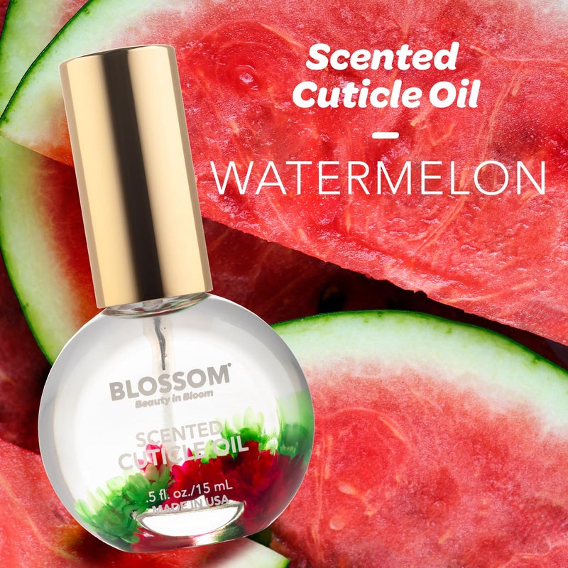 Blossom Cuticle Oil for Nails, Hydrating, Moisturizing, Scented Nail Oil Cuticle Care, Infused with Real Flowers, Made in USA, 0.5 fl. oz, Amazon Exclusive, Watermelon - Image 2