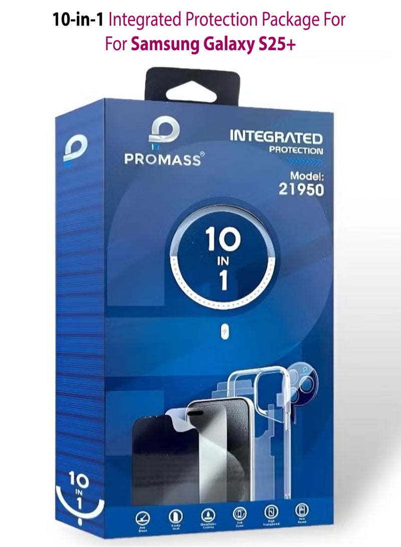 بروماس باقة الحماية المتكاملة الجديدة لهاتف Samsung Galaxy S25 Plus. حزمة بمظهر جديد وحماية كاملة لهاتفك مع حافظة تدعم الشحن اللاسلكي MageSafe (10in1) - Image 1