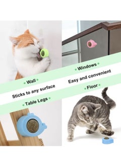 Generic 3 PCS Wall Catnip Balls, Natural Catnip Ball Edible Licking Ball Catnip Wall Roller, Teeth Cleaning Cat Bite Toy, Rotating Licking Toy Cat Energy Ball Toy (Blue, Green, Pink)  - Image 4